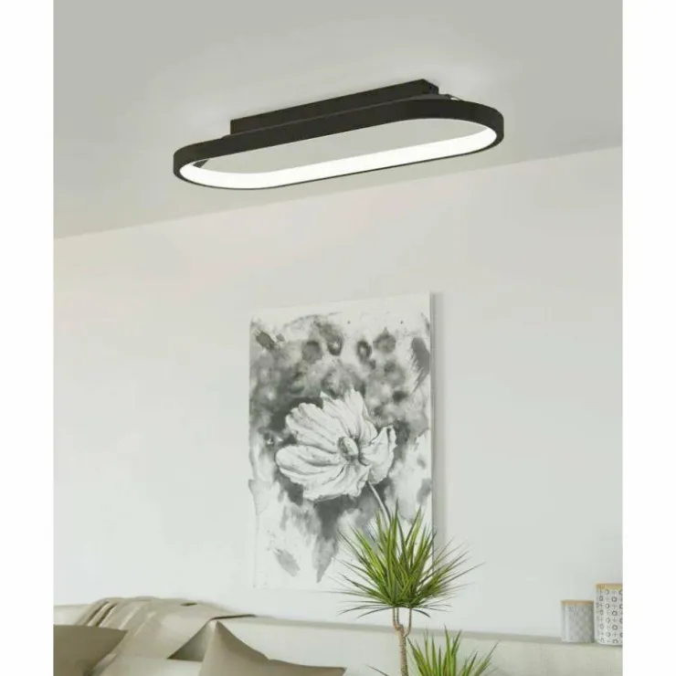 Luminaires Eglo Éclairage Led|Plafonnier Eglo CODRIALES LED Noir, 1 lumière