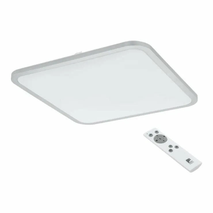 Luminaires Eglo Éclairage Led|Plafonnier EGLO COGOLETO LED Argenté, Blanc, 1 lumière, Télécommandes