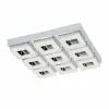 Luminaires Eglo Éclairage Led|Plafonnier Eglo FRADELO LED Chrome, Aspect cristal, 9 lumières