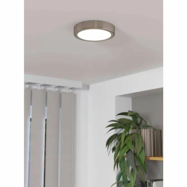 Luminaires Eglo Éclairage Led|Plafonnier Eglo FUEVA LED Nickel mat, 1 lumière
