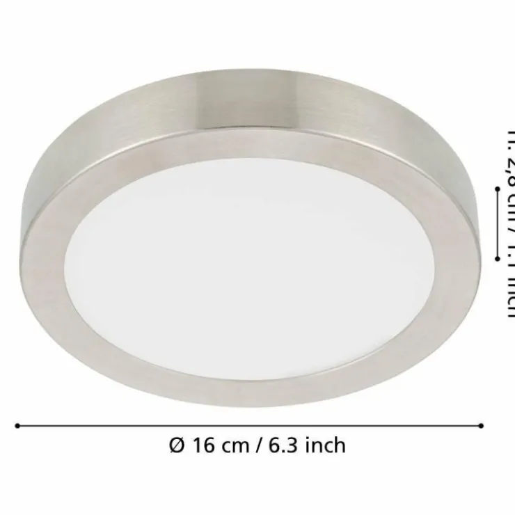 Luminaires Eglo Éclairage Led|Plafonnier Eglo FUEVA LED Nickel mat, 1 lumière