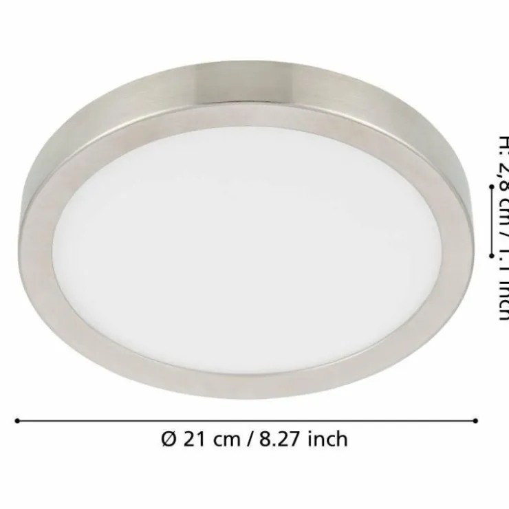 Luminaires Eglo Éclairage Led|Plafonnier Eglo FUEVA LED Nickel mat, 1 lumière
