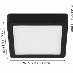 Luminaires Eglo Éclairage Led|Plafonnier Eglo FUEVA LED Noir, 1 lumière