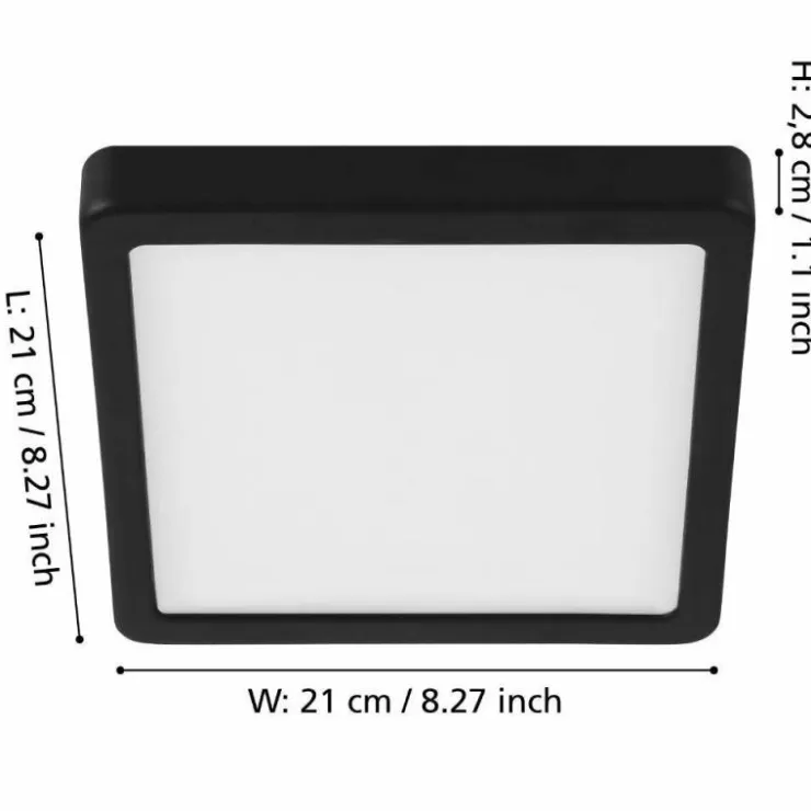 Luminaires Eglo Éclairage Led|Plafonnier Eglo FUEVA LED Noir, 1 lumière