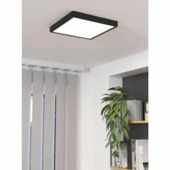 Luminaires Eglo Éclairage Led|Plafonnier Eglo FUEVA LED Noir, 1 lumière