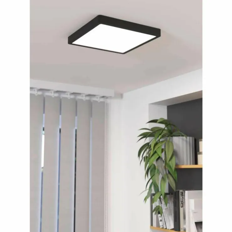 Luminaires Eglo Éclairage Led|Plafonnier Eglo FUEVA LED Noir, 1 lumière
