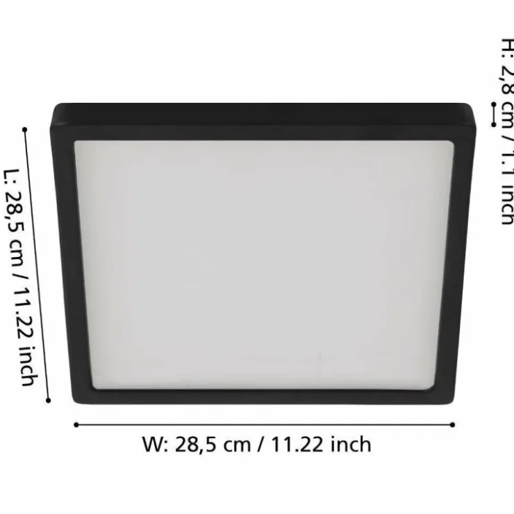 Luminaires Eglo Éclairage Led|Plafonnier Eglo FUEVA LED Noir, 1 lumière