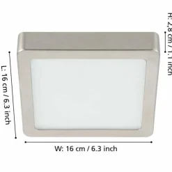 Luminaires Eglo Éclairage Led|Plafonnier Eglo FUEVA LED Nickel mat, 1 lumière