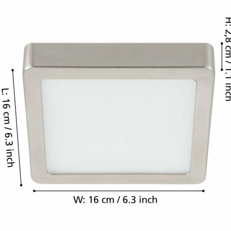 Luminaires Eglo Éclairage Led|Plafonnier Eglo FUEVA LED Nickel mat, 1 lumière