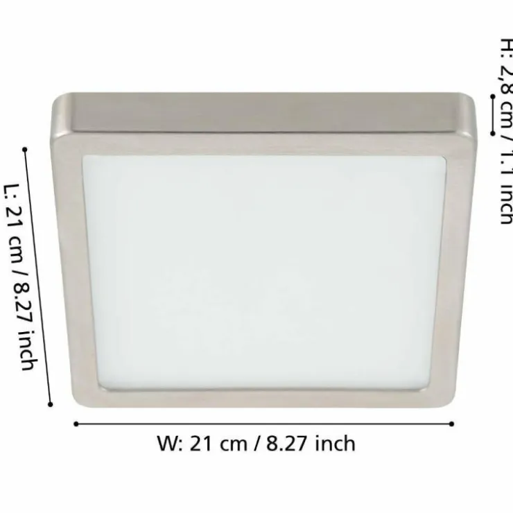 Luminaires Eglo Éclairage Led|Plafonnier Eglo FUEVA LED Nickel mat, 1 lumière