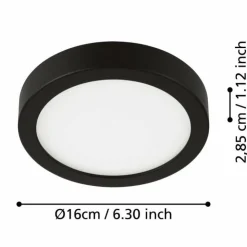 Luminaires Eglo Éclairage Led|Plafonnier Eglo FUEVA LED Noir, 1 lumière