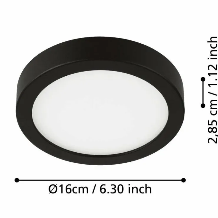 Luminaires Eglo Éclairage Led|Plafonnier Eglo FUEVA LED Noir, 1 lumière