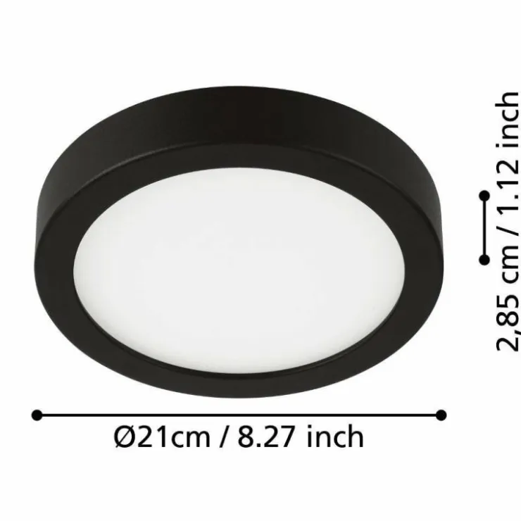 Luminaires Eglo Éclairage Led|Plafonnier Eglo FUEVA LED Noir, 1 lumière