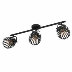 Luminaires Eglo Spots Et Projecteurs|Plafonnier Eglo GIRONA Laiton, Noir, 3 lumières