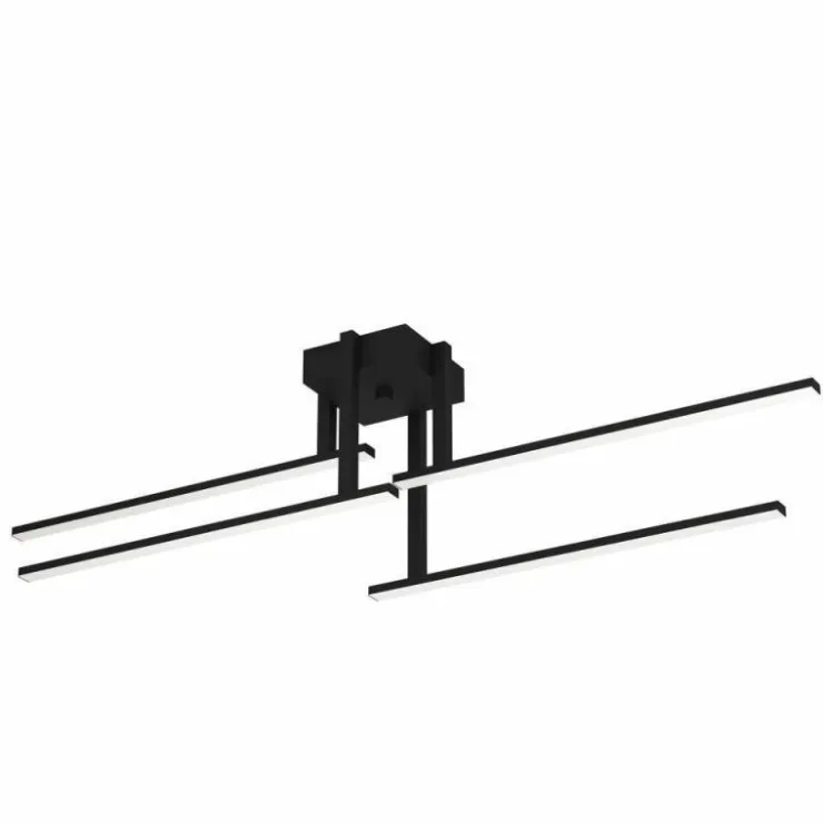 Luminaires Eglo Éclairage Led|Plafonnier Eglo IPOLITTO LED Noir, 4 lumières
