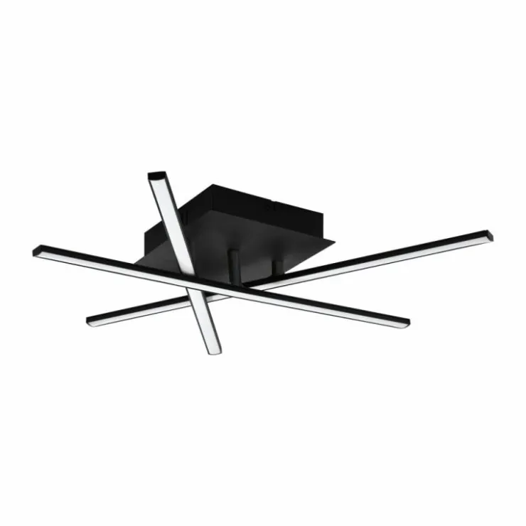 Luminaires Eglo Éclairage Led|Plafonnier Eglo LASANA LED Noir, 1 lumière