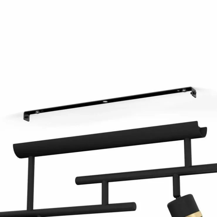 Luminaires Eglo Spots Et Projecteurs|Plafonnier Eglo LURONE Laiton, Noir, 4 lumières