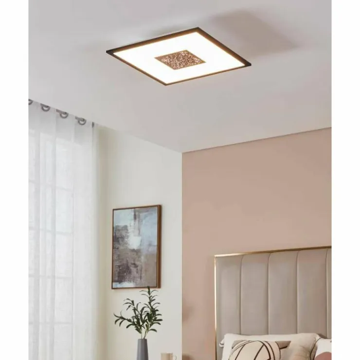 Luminaires Eglo Éclairage Led|Plafonnier Eglo MARMORATA LED Noir, Blanc, 2 lumières