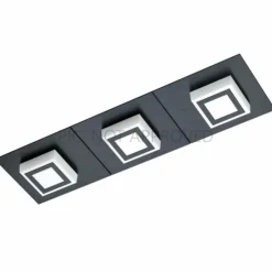 Luminaires Eglo Éclairage Led|Plafonnier Eglo MASIANO LED Noir, 3 lumières