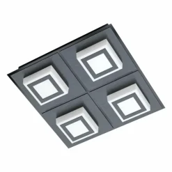 Luminaires Eglo Éclairage Led|Plafonnier Eglo MASIANO LED Noir, 4 lumières