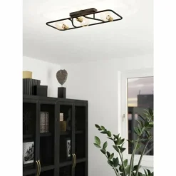 Luminaires Eglo Plafonniers|Plafonnier Eglo MESSINARO Laiton, Noir, 3 lumières