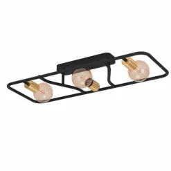 Luminaires Eglo Plafonniers|Plafonnier Eglo MESSINARO Laiton, Noir, 3 lumières
