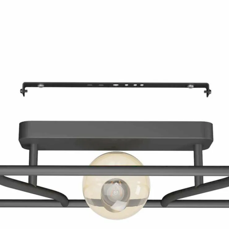 Luminaires Eglo Plafonniers|Plafonnier Eglo MESSINARO Laiton, Noir, 3 lumières
