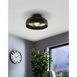 Luminaires Eglo Plafonniers|Plafonnier Eglo MOGANO Noir, 1 lumière