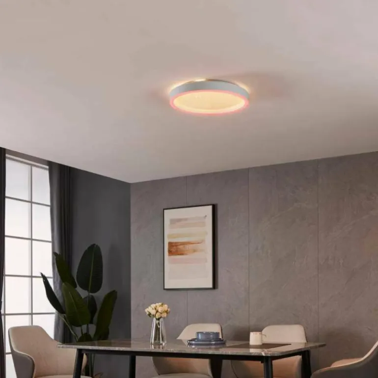 Plafonnier Eglo MONTEMORELOS-Z LED Blanc, 1 lumière, Changeur de couleurs