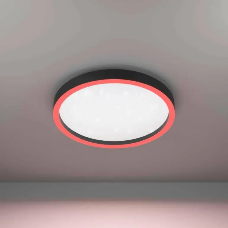 Plafonnier Eglo MONTEMORELOS-Z LED Noir, 1 lumière, Changeur de couleurs