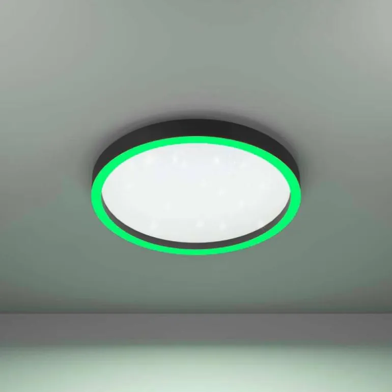 Plafonnier Eglo MONTEMORELOS-Z LED Noir, 1 lumière, Changeur de couleurs