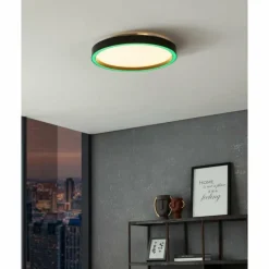 Plafonnier Eglo MONTEMORELOS-Z LED Noir, 1 lumière, Changeur de couleurs