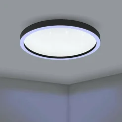 Plafonnier Eglo MONTEMORELOS-Z LED Noir, 1 lumière, Changeur de couleurs