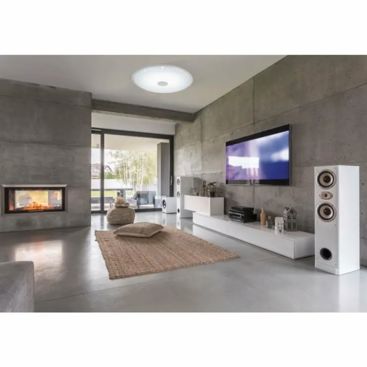 Luminaires Eglo Éclairage Led|Plafonnier EGLO MORATICA-A LED Transparent, Blanc, 1 lumière, Télécommandes