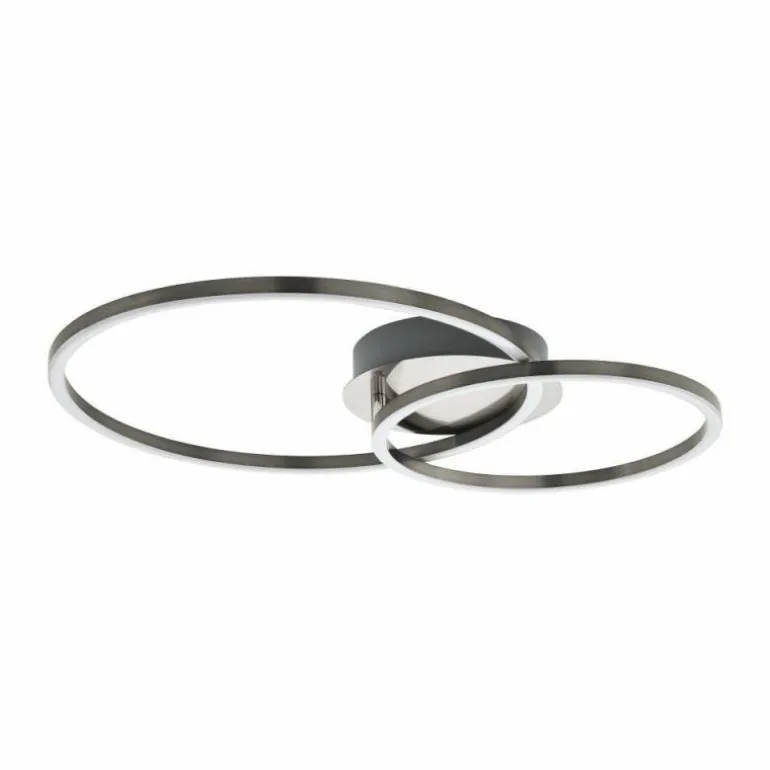 Plafonnier Eglo MOTTAFOLLONE LED Nickel mat, 1 lumière, Changeur de couleurs