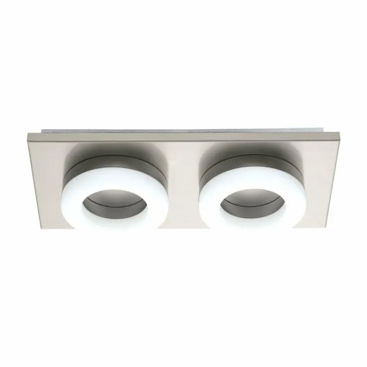 Luminaires Eglo Éclairage Led|Plafonnier Eglo PALENA LED Nickel mat, 2 lumières