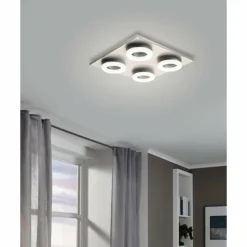 Luminaires Eglo Éclairage Led|Plafonnier Eglo PALENA LED Nickel mat, 4 lumières