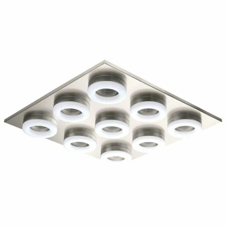 Luminaires Eglo Éclairage Led|Plafonnier Eglo PALENA LED Nickel mat, 9 lumières