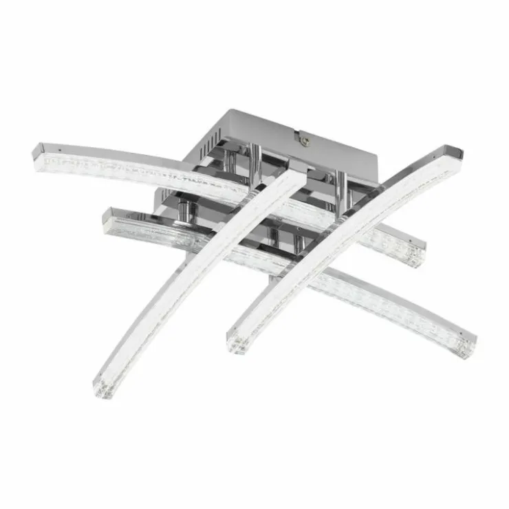 Luminaires Eglo Éclairage Led|Plafonnier Eglo PERTINI LED Chrome, 4 lumières