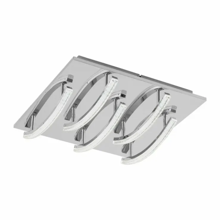 Luminaires Eglo Éclairage Led|Plafonnier Eglo PERTINI LED Chrome, 5 lumières