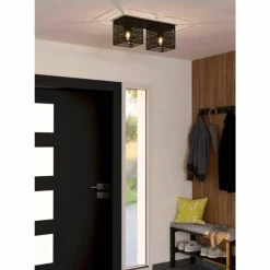 Luminaires Eglo Plafonniers|Plafonnier Eglo PIEDRITAS Noir, 2 lumières