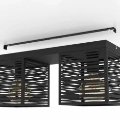 Luminaires Eglo Plafonniers|Plafonnier Eglo PIEDRITAS Noir, 2 lumières
