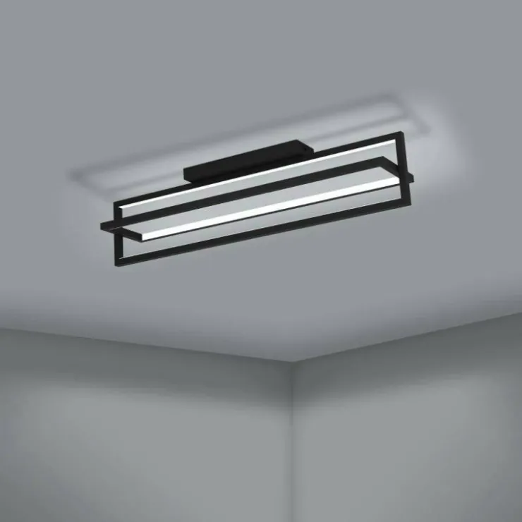 Luminaires Eglo Éclairage Led|Plafonnier Eglo SIBERIA LED Noir, 1 lumière, Télécommandes