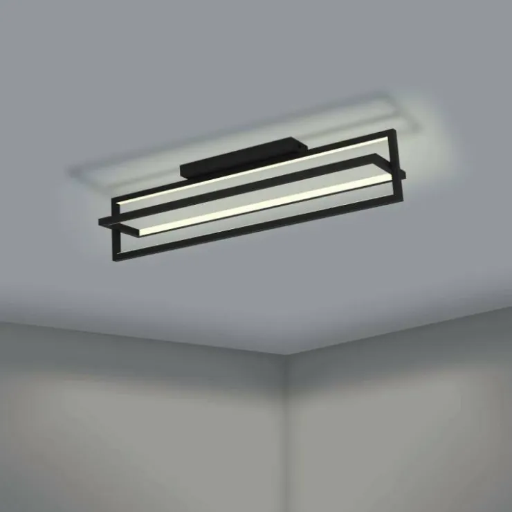 Luminaires Eglo Éclairage Led|Plafonnier Eglo SIBERIA LED Noir, 1 lumière, Télécommandes