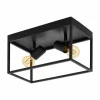 Luminaires Eglo Plafonniers|Plafonnier EGLO SILENTINA Noir, 2 lumières