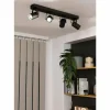 Luminaires Eglo Spots Et Projecteurs|Plafonnier Eglo SOREGO LED Noir, 4 lumières