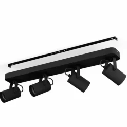Luminaires Eglo Spots Et Projecteurs|Plafonnier Eglo SOREGO LED Noir, 4 lumières