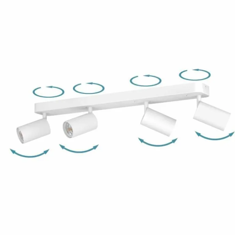 Plafonnier Eglo TELIMBELA-Z LED Blanc, 4 lumières, Changeur de couleurs