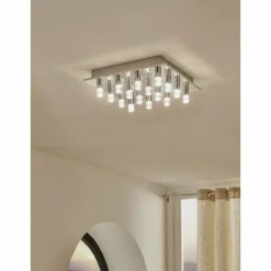 Luminaires Eglo Éclairage Led|Plafonnier Eglo TEOCELO LED Chrome, 16 lumières