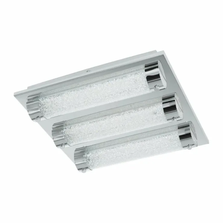 Luminaires Eglo Éclairage Led|Plafonnier Eglo TOLORICO LED Chrome, Aspect cristal, 3 lumières